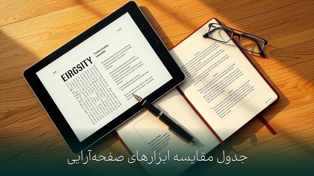جدول مقایسه ابزارهای صفحهآرایی